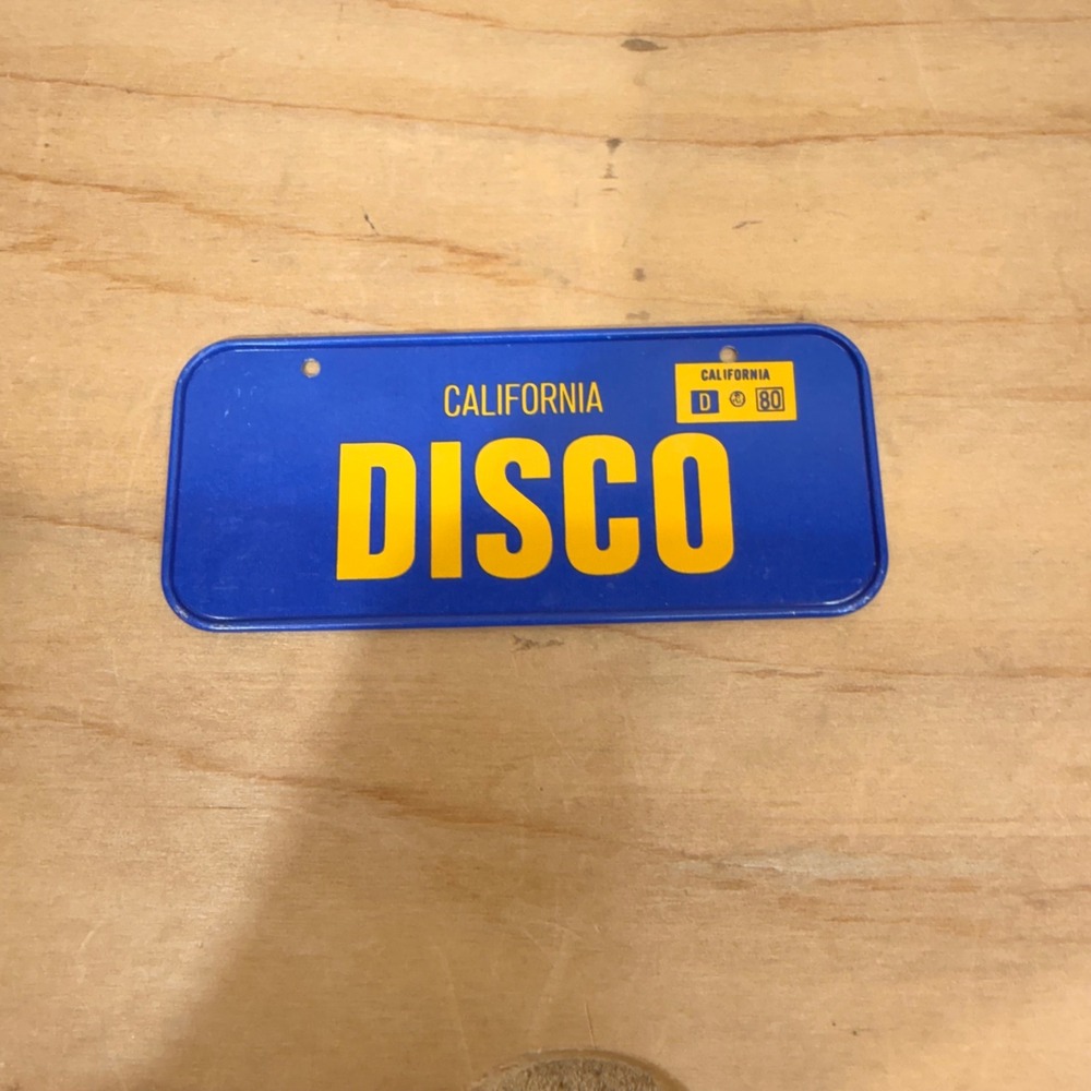 California Novelty Bike Miniature License Plate Blue  DISCO Vintage Style 1980s